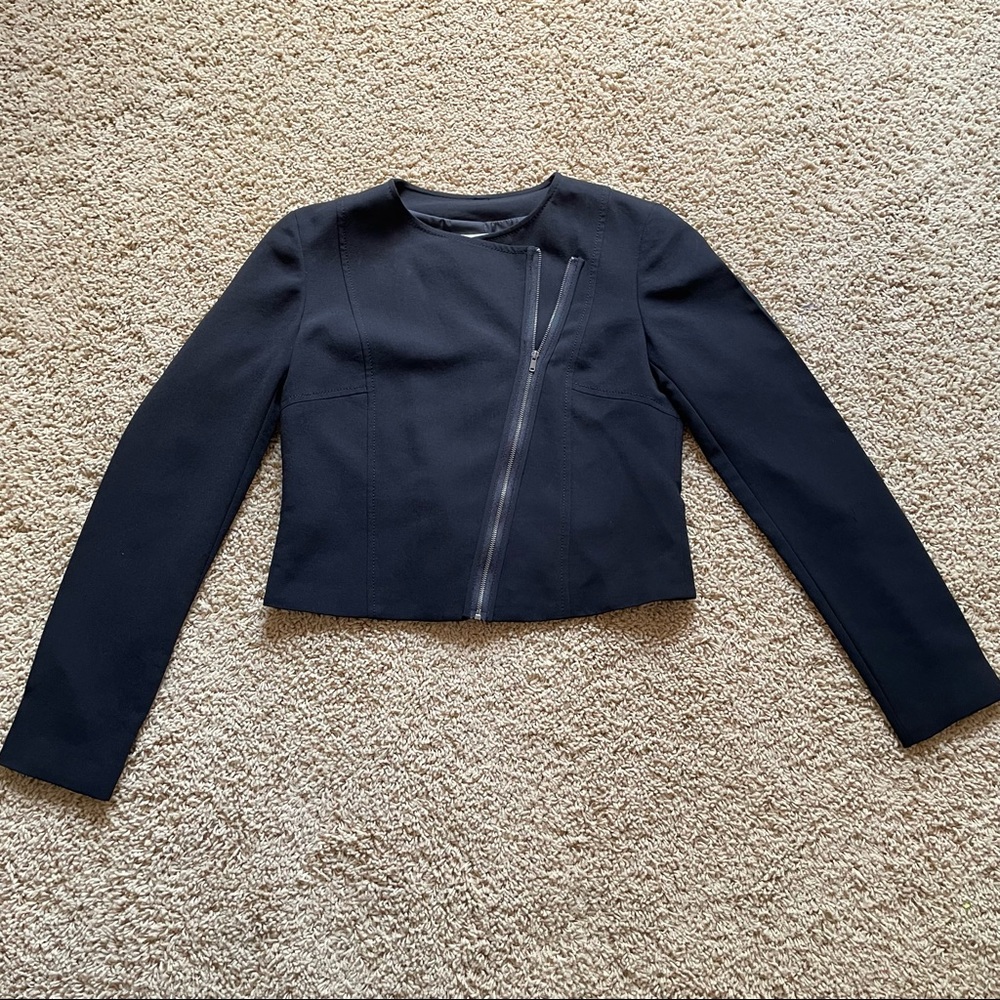 RACHEL by Rachel Roy Black blazer with asymmetrical zipper front